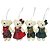 Conjunto 4 Ursinhos Natal Pendente 15cm Pelúcia Creme Prime Roupa Xadrez - Imagem 7