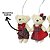 Conjunto 4 Ursinhos Natal Pendente 15cm Pelúcia Creme Prime Roupa Xadrez - Imagem 5