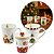 Jogo 3 Canecas Porcelana Natalina Premium 300ml Papai Noel, Árvore e Presentes - Imagem 1