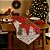 Caminho de Mesa Gobelin Natal Premium 180x33cm Estampa Boneco de Neve e Árvore de Natal - Imagem 2