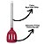 Espátula Vazada de Silicone Vinho Bordô com Cabo em Aço Inox Elite Premium 33cm - Imagem 3