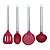 Jogo de Utensílios de Cozinha Silicone Premium Bordô Cabo Inox Elite 4 Peças - Imagem 6