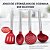 Jogo de Utensílios de Cozinha Silicone Premium Bordô Cabo Inox Elite 4 Peças - Imagem 10
