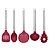 Jogo de Utensílios de Cozinha Silicone Premium Bordô Cabo Inox Elite 5 Peças - Imagem 7