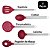 Jogo de Utensílios de Cozinha Silicone Premium Bordô Cabo Inox Elite 5 Peças - Imagem 4