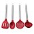 Conjunto 4 Utensílios de Cozinha Silicone Premium Bordô Cabo Inox Elite - Tuut - Imagem 7