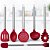 Conjunto 7 Utensílios de Cozinha Silicone Premium Bordô Cabo Inox Elite - Tuut Prime - Imagem 1