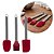 Kit Espátulas e Pincel Silicone Premium Bordô Cabo Inox Elite 3 Peças - Tuut - Imagem 1