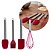 Kit Espátulas, Pincel e Fouet Silicone Premium Bordô Cabo Inox Elite 4 Peças - Tuut - Imagem 1