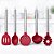 Jogo de Utensílios de Cozinha Silicone Premium Bordô Cabo Inox Elite 5 Peças - Imagem 1