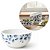 Kit 3 Tigelas Cerâmica Branca Premium Folhagens Azuis Beli Collection 550ml - Imagem 3