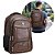 Mochila Executiva Courino Marrom Extra Grande Porta Notebook 7 Compartimentos Luxo Reforçada - Imagem 1