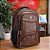 Mochila Executiva Courino Marrom Extra Grande Porta Notebook 7 Compartimentos Luxo Reforçada - Imagem 2