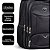 Mochila Executiva Courino Preto Extra Grande Porta Notebook 7 Compartimentos Luxo Reforçada - Imagem 7