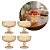 Jogo 4 Taças Sobremesa Vidro Âmbar 320ml Blis Collection Frisado Moderno Elegante - Wellmix - Imagem 5