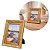 Porta Retrato 10x15 Moldura Madeira Premium Dourado Com Vidro Vertical e Horizontal - Imagem 1