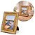Porta Retrato 15x21 Moldura Madeira Premium Dourado Com Vidro Vertical e Horizontal - Imagem 1
