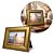 Porta Retrato 10x15 Madeira Dourado Luxo Moldura Larga 4,5cm com Vidro Multi Posição - Imagem 1