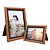 Jogo 2 Porta-Retratos 10x15  e 15x21 Madeira Marrom Fosco Tradicional  Com Vidro Horizontal ou Vertical - Imagem 1