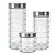 Jogo 3 Potes Porta Mantimento Vidro Point Decor Tampa Inox 800ml, 1600ml e 2100ml - Imagem 3