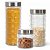 Jogo 3 Potes Porta Mantimento Vidro Point Decor Tampa Inox 800ml, 1600ml e 2100ml - Imagem 1