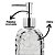 Kit 3 Porta Sabonete Líquido Vidro 500ml com Bico Dosador Cromado Texturas Bolhas, Diamante e Linhas - Imagem 6