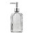 Kit 3 Porta Sabonete Líquido Vidro 500ml com Bico Dosador Cromado Texturas Bolhas, Diamante e Linhas - Imagem 7