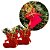Kit 2 Botinhas Veludo Natal Decoradas Mini Rena e Corneta Dourada 7cm - Magizi - Imagem 1