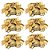 Kit 6 Porta Velas Castiçal Natal Bico de Papagaio Decorado Dourado Luxo 10cm - Magizi - Imagem 1