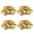 Kit 4 Porta Velas Castiçal Natalino Bico de Papagaio Dourado Decorado 10cm - Magizi - Imagem 1