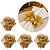 Kit 4 Porta Guardanapo Natalino Bico de Papagaio Decorado Dourado Luxo 10cm - Magizi - Imagem 1
