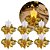Kit 6 Castiçal Natalino Bico de Papagaio Dourado Decorado 10cm com Vela Eletrônica LED - Imagem 1