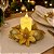 Kit 3 Castiçal Natalino Bico de Papagaio Dourado Decorado 10cm com Vela Eletrônica LED - Imagem 2