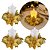 Kit 3 Castiçal Natalino Bico de Papagaio Dourado Decorado 10cm com Vela Eletrônica LED - Imagem 1