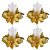 Kit 4 Castiçal Natalino Bico de Papagaio Dourado Decorado 10cm com Vela LED - Magizi - Imagem 1