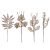 Conjunto 4 Galhos Natalinos Folhagem Decorativa Glitter Ocre 30cm - Magizi - Imagem 5