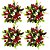 Kit 4 Porta Guardanapos Decorado Natalino Argola com Folhagens Pinhas e Berries Mesa Posta Natal 10cm Decorativo - Imagem 1
