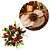 Porta Guardanapo Decorado Natalino Argola com Folhagens Pinhas e Berries Mesa Posta Natal 10cm Decorativo - Imagem 1