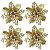 Jogo 4 Flores Bico de Papagaio Dourado Natal Pick Glitter 9cm com Presilha - Magizi - Imagem 1