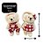 Kit Porta Guardanapo Decorativo Natalino Casal Ursinhos Pelúcia Creme com Roupa Xadrez Mesa Posta - Imagem 3