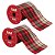 Kit 2 Fitas Aramadas Decorativa Natalina Xadrez Premium Tecido 10cm x 9 metros para Laços Árvores e Guirlandas - Imagem 1