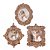 Jogo 3 Porta Retrato Decorativo Rosê Gold Para Árvore Natal 10cm - Magizi - Imagem 3