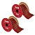 Kit 2 Fitas Aramadas Decorativa Natalina Xadrez Tecido 6cm x 9,14m para Laços Árvores de Natal - Imagem 1