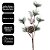 Galho Natalino Folhagens com Pinha e Berries Branco Nevado 46cm Decorativo - Magizi - Imagem 4