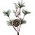 Galho Natalino Folhagens com Pinha e Berries Branco Nevado 46cm Decorativo - Magizi - Imagem 6