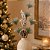 Galho Natalino Folhagens com Pinha e Berries Branco Nevado 46cm Decorativo - Magizi - Imagem 2