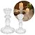 Jogo 2 Castiçal de Vidro Transparente Porta Velas Luxo Flor Star Tipo Cristal 16cm e 11cm - Tuut - Imagem 1