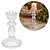 Castiçal de Vidro Transparente Porta Velas Luxo Flor Star Cristal 16cm x 8,5cm - Tuut - Imagem 1