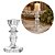 Castiçal de Vidro Transparente Luxo Flor Star Cristal 11cm x 7cm - Tuut - Imagem 1