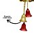 Sino Duplo Pingente Decorativo Natal Laço Merry Christmas Vermelho e Dourado 20cm - Imagem 5